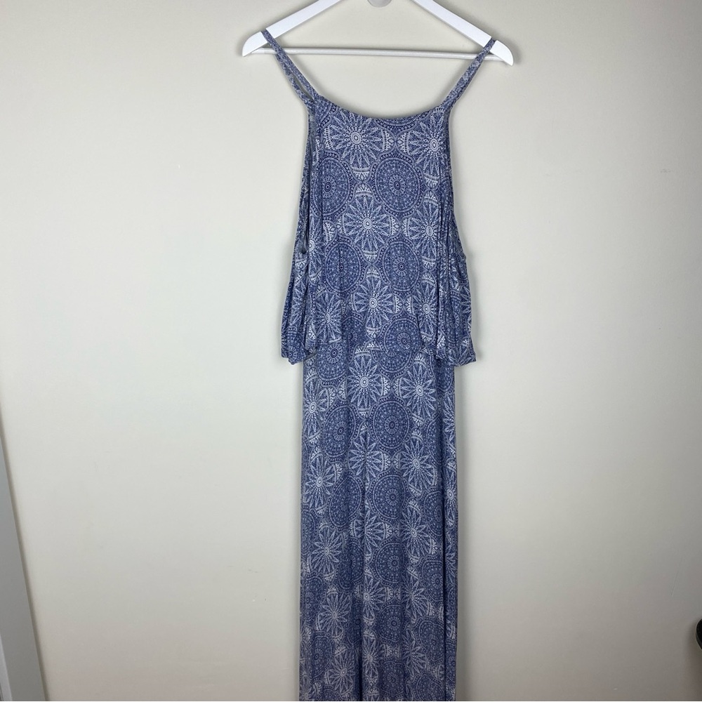 Torrid Maxi Jersey Knit Tiered Dress Mandala Print Blue Plus Size 1X - Picture 7 of 12